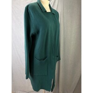 DELUC Women's Green Knit Open Front Cardigan Coat Style Size M